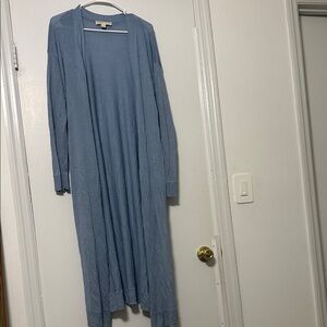 Michael Kors Dust Blue Knit Long Cardigan